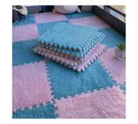 Pack of 10 Interlocking Foam Carpet Tiles Multicolor 12x12 Inches(Blue+Pink)