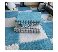 Pack of 10 Interlocking Foam Carpet Tiles Multicolor 12x12 Inches(Blue+White)