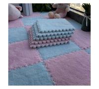 Pack of 10 Interlocking Foam Carpet Tiles Multicolor 12x12 Inches(Light Blue+Pink)