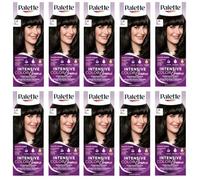 (Pack of 10) Palette Intensive Color Cream 1-0 (N1) Black Hair Color - Full Box - With English Instruction Leaflet