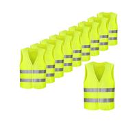 Pack Of 10pcs Reflective Fluorescent Yellow Safety Vests, High Visibility for Cyclist, Driver, Runner, Garbage Collector Etc, 70 * 46cm, Ce Standard