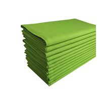Pack of 12,100% Cotton, 20" x 20" Oversized Lime Green Colored Solid Dinner Napkin with Selvedge Fold