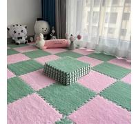 Pack of 12 EVA Foam Puzzle Mat Multicolor 30x30 cm(Pink+Green)