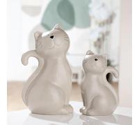 Pack of 12 Figure, Cat, Porcelain, beige, PU 12, 2 assorted, L. 6 cm, W. 7 cm, H. 12 cm