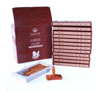 Pack of 15 Natural Incense Smudge Bricks and Burner - Amber Wood