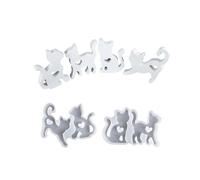 Pack of 2 Flexible Sturdy Silicone Moulds Heart Cats Designs Fashion Accessory for Craft Supplies and Home Decoration