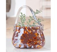 Pack of 2 Glassart, Sculpture, Vase, Glass, brown, clear, pink, white, PU 2, L. 8 cm, W. 18 cm, H. 22 cm