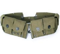 (Pack of 2) M1 Garand 10 Pocket U.S Army M1923 Rifle Cartridge WWII Springfield Canvas Ammunition Belt Bandolier(OD Green)