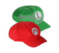 Pack Of 2 Mario And Luigi Hats Red And Green Video Game Theme Caps A Hk
