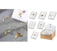 Pack of 24 Bracelet, Dandelion motif, Semi-precious stone, blue, brown, green, purple, pink, white, PU 24, 6 assorted, W. 22 cm