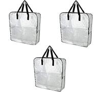 Pack of 3 - Extra Large Clear Storage Bag for Clothing Storage, Under the Bed Storage, Garage Storage, Recycling Bags