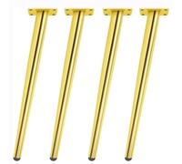 Pack of 4 Adjustable Table Legs Tapered Replacement Furniture Feet Base Feet Cabinet Feet Furniture Legs Support Feet for Sofa Bed TV Cabinet Chair Desk, with Screws (Gold, 30cm)