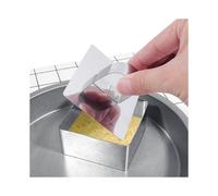 Pack Of 4 Cake Rings with Pusher, Stainless Steel Round And Square Dessert Mousse Ring Rice Shaper Moulds Mini Cake Mold