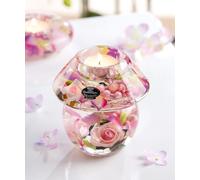 Pack of 4 Dreamlight, Tealight candle holder, Noblesse Smart, Glass, pink, pink, PU 4, H. 11 cm, D. 11 cm
