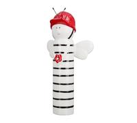 Pack of 4 Figure, Bee, striped, Porcelain, red, white, PU 4, L. 7 cm, W. 13 cm, H. 25 cm