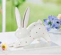 Pack of 4 Figure, Bunny, dotted, Porcelain, white, PU 4, L. 7 cm, W. 18 cm, H. 14 cm
