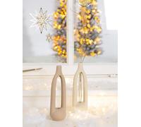 Pack of 4 Vase, Porcelain, beige, white, PU 4, 2 assorted, H. 26 cm, D. 8 cm