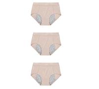 Pack Of 5 Menstrual Underwear Period Panties For Women Teenage Girls Cotton Knickers High Waist Leak Proof Briefs Heavy Flow Extra Protection Multipack Brown M