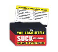 (Pack Of 50)Bad Parking Cards You Parked Like An Idiot Business Cards 3.54"x1.97" for Funny Parking Violation Prank Notice Gag