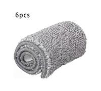 Pack of 6 grey microfiber mop pads, rectangular, 33 x 12 cm, for spray mops, wet & dry cleaning