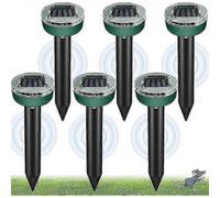Pack of 6 Solar Mole Repellent, IP65 Ultrasonic Mole Repeller, Waterproof Mole Repeller, Mole Guard Repels Gopher Snakes in Lawns and Gardens