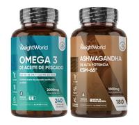 Pack Omega 3 2000mg + Ashwagandha KSM-66 1500mg - 6 Meses Suministro | 660mg EPA/440mg DHA de Anchoa + Extracto 12:1 de Raíz de Withania Somnifera - Perlas y Comprimidos