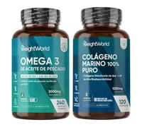 Pack Omega 3 2000mg + Colágeno Marino 1200mg - Péptidos Tipo I y III | 660mg EPA/440mg DHA de Anchoa + 120 Cápsulas de Colágeno Hidrolizado Puro - Sin Gluten ni OGM