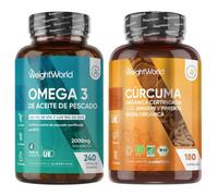 Pack Omega 3 2000mg + Cúrcuma Orgánica 1520mg - Con Jengibre y Pimienta | 660mg EPA/440mg DHA de Anchoa + Curcumina y Piperina para 3 Meses - Perlas y Cápsulas, Sin OGM ni Gluten