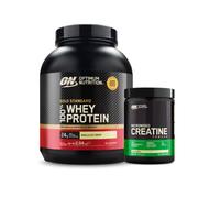 Pack ON - 100% Whey Protein + Creatina 317g | on 100% whey gold standard - 2,02kg - optimum nutrition (Sabor): galleta y nata