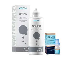 Pack Ozean 10ml + Saline 350ml: Solución Ojo Seco y Limpieza Lentillas | Sin Conservantes | Compatible con Todas las Lentes de Contacto | Alivia Sequedad y Enrojecimiento