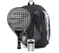 Pack Pala de Pádel Bullpadel Game Control Gris + Mochila Bullpadel Avant + Protector y Overgrip ShockOut, Pala Pádel Redonda y Ligera, de Balance Bajo, Precisión y Control, Mochila Varios Bolsillos