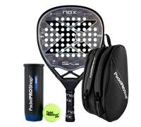 PadelPROShop - Pack Pala NOX AT10 Genius Attack 18K + Paletero y Pelotas, Entrenamiento y Partido
