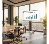 Pack pantalla 4K LG 55UH7N-E de 55'' + soporte móvil Neomounts Solución móvil para señalización profesional en interiores, con pantalla LG 4K