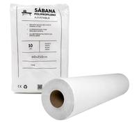Pack Papel Camilla ECO Blanco Precorte 50 cm 59 cm x 65 m + 10 Sábanas Desechable Ajustable 80x210 cm