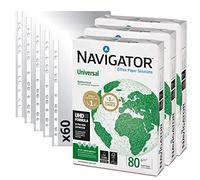 Pack Paquete de 500 Folios Navigator Universal A4 80gr + Fundas Multitaladro Plástico para Folios, Paquete de Folios Din A4 - Ofituria (1500 hojas + 60 fundas)