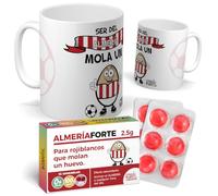 Pack para Regalar | Ser del Almería Mola un Huevo | Taza + Caramelo de Café Almería | Regalo Original para Aficionados del Futbol | Cosas de Futbol | Regalos Futbolista | Taza con Balón 350 ML