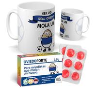 Pack para Regalo Futbolero | Para hinchas Ser del Real Oviedo | Taza + Caramelos Divertidos | Regalo Original para Oviedistas | Perfecto para Navidad o Cumpleaños