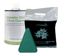 Pack Pastillas Ceras Depilatorias Baja Fusión 1kg + Limpiador Cítrico para Eliminar los Restos de Cera de Aparatos de Uso Profesional 500ml (Aloe Vera)