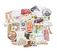 Pack Pegatinas Viaje Pegatinas Sellos Pasaporte Monumentos Mundo Vinilo Maleta Diario Cuaderno Scrapbook Portátil Botella Adhesivos Decorativos Niños Adultos Manualidades Creativas