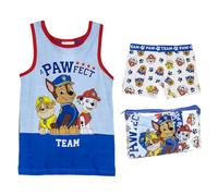 Pack Pijama Corto de Tirantes y Neceser de la Patrulla Canina - Color Azul, Blanco y Rojo - Talla 4 Años - 100% Algodón de 145gsm - Producto Original Diseñado en España