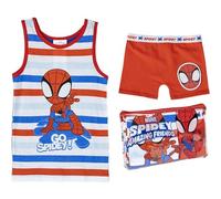 CERDÁ LIFE'S LITTLE MOMENTS Pack Pijama Corto de Tirantes y Neceser de Spidey - Color Azul, Blanco y Rojo - Talla 6 Años - 100% Algodón de 145gsm - Producto Original Diseñado en España