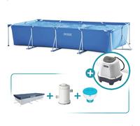 Pack piscina desmontable rectangular small frame 4,5 metros 4 accesorios