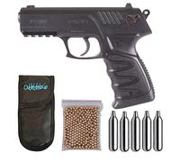 Pack Pistola Perdigón P-27 Dual. Calibre 4,5mm. Funda, Balines y Bombonas co2, 23054/29318/13275