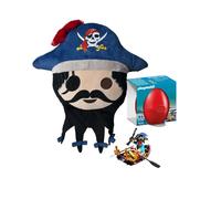 PACK PLAYMOBIL COJÍN PIRATA 40CM TACTO SUAVE + PIRATA EN BOTE DE REMOS, 4942+760016470, TIENDA CON LICENCIA OFICIAL