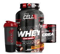 PACK Procell Proteinas Whey Advanced 2Kg (Bombon Rocher) + Creatina monohidratada 200Gr + Shaker "REGALO" Gana masa muscular, Fuerza, Resistencia, Tonificacion muscular, Recuperacion deportiva