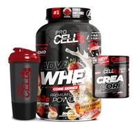 PACK Procell Proteinas Whey Advanced 2Kg (Fresi Suisse) + Creatina monohidratada 200Gr + Shaker "REGALO" Gana masa muscular, Fuerza, Resistencia, Tonificacion muscular, Recuperacion deportiva