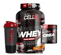 PACK Procell Proteinas Whey Advanced 2Kg (Rochello Bombon) + Creatina monohidratada 200Gr + Shaker "REGALO" Gana masa muscular, Fuerza, Resistencia, Tonificacion muscular, Recuperacion