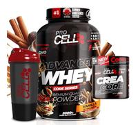 PACK Procell Proteinas Whey Advanced 2Kg (Vanilla & Cinnamon) + Creatina monohidratada 200Gr + Shaker "REGALO" Gana masa muscular, Fuerza, Resistencia, Tonificacion muscular, Recuperacion deportiva