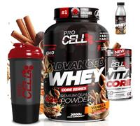 PACK Procell Proteinas Whey Advanced 2Kg (Vanilla Cinnamon) + Multivitaminas 60 Caps + Monodosis + Shaker "REGALO” Proteína Concentrada para aumento muscular Fuerza, Resistencia, Tonificacion muscular