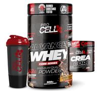 PACK Procell Proteinas Whey Advanced 900Gr (Chocolate & Crunchy Bar) + Creatina monohidratada 200Gr + Shaker "REGALO" Gana masa muscular, Fuerza, Resistencia, Tonificacion muscular, Recuperacion